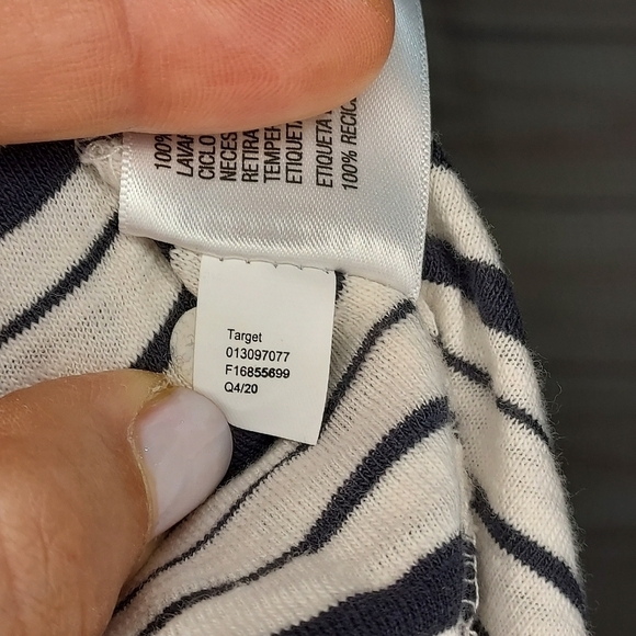 Universal Thread Target dress sleeveless midi stripes cream charcoal gray L - Picture 7 of 7